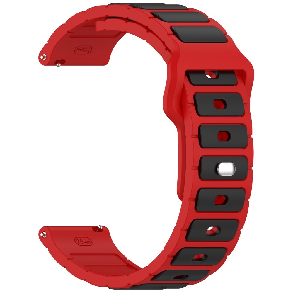 Dualc silikonový řemínek 20mm na Samsung Galaxy Watch7 44mm/40mm/Watch 6 44mm/40mm - černý/červený