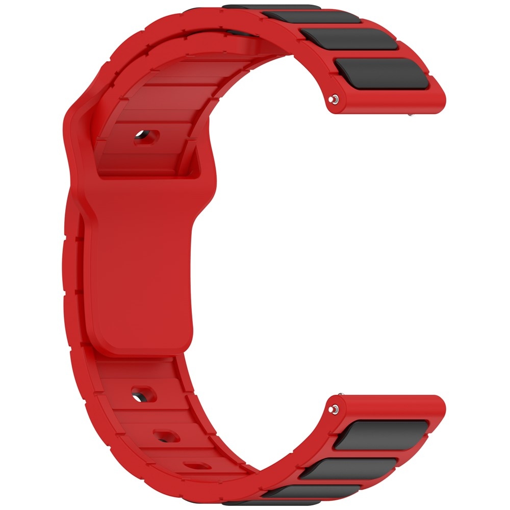 Dualc silikonový řemínek 20mm na Samsung Galaxy Watch7 44mm/40mm/Watch 6 44mm/40mm - černý/červený
