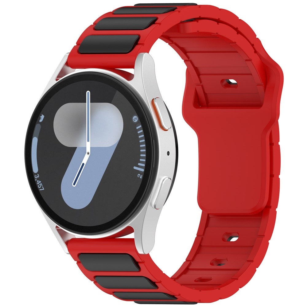 Dualc silikonový řemínek 20mm na Samsung Galaxy Watch7 44mm/40mm/Watch 6 44mm/40mm - černý/červený