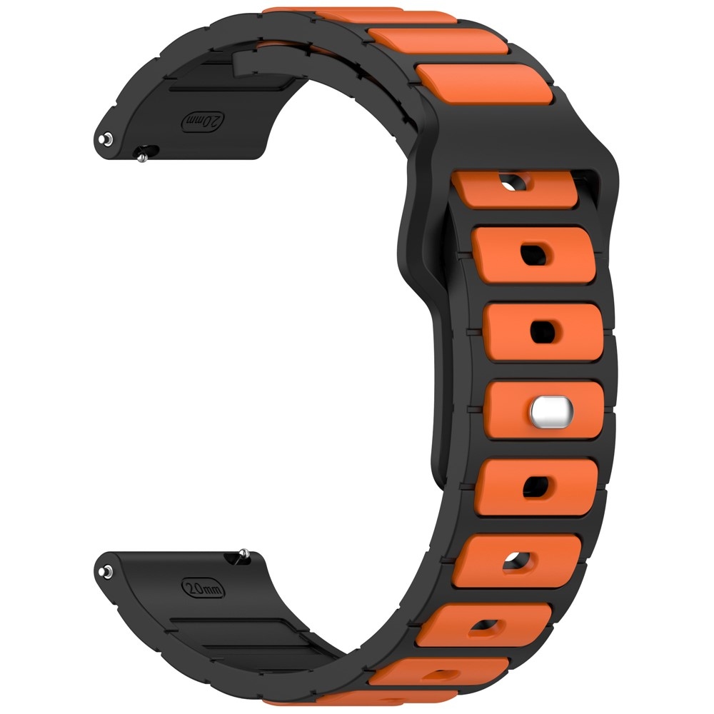 Dualc silikonový řemínek 20mm na Samsung Galaxy Watch7 44mm/40mm/Watch 6 44mm/40mm - černý/oranžový