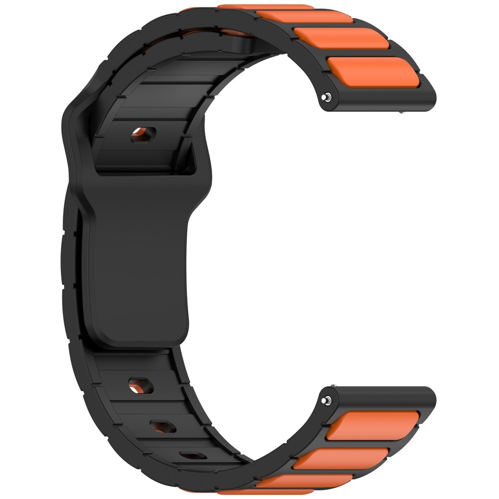 Dualc silikonový řemínek 20mm na Samsung Galaxy Watch7 44mm/40mm/Watch 6 44mm/40mm - černý/oranžový