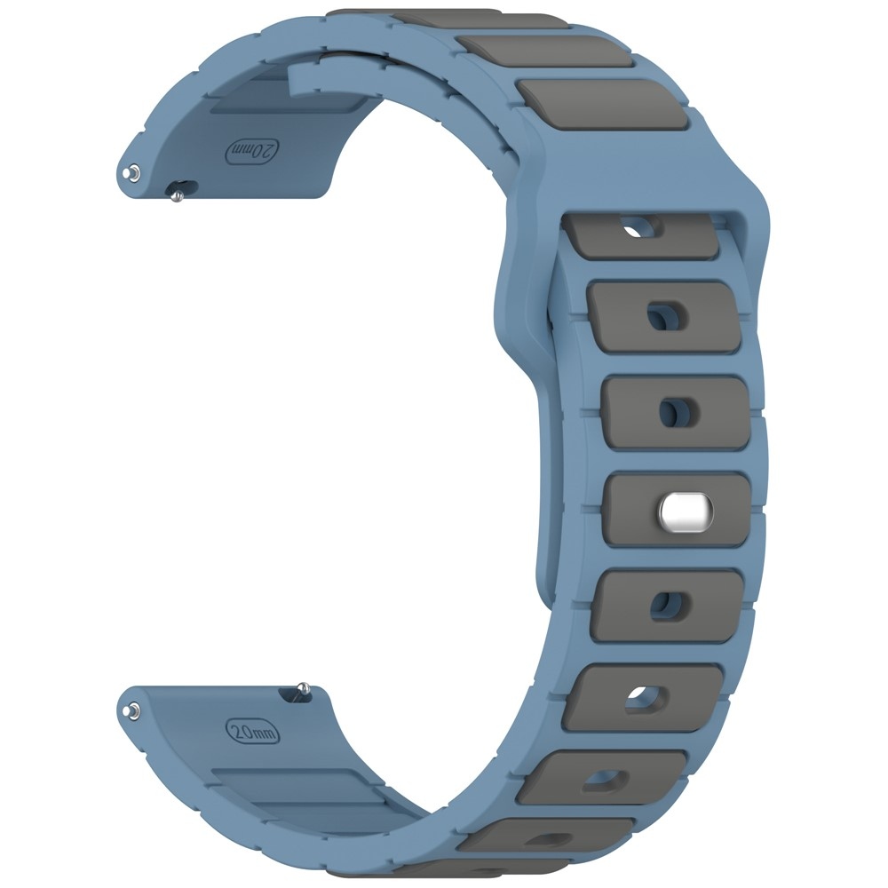 Dualc silikonový řemínek 20mm na Samsung Galaxy Watch7 44mm/40mm/Watch 6 44mm/40mm - šedý/modrý