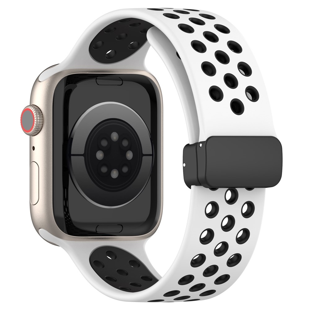 Dualc silikonový řemínek na Apple Watch Ultra 4/3/2/1 49mm/12/11/10 46mm - bílý/černý