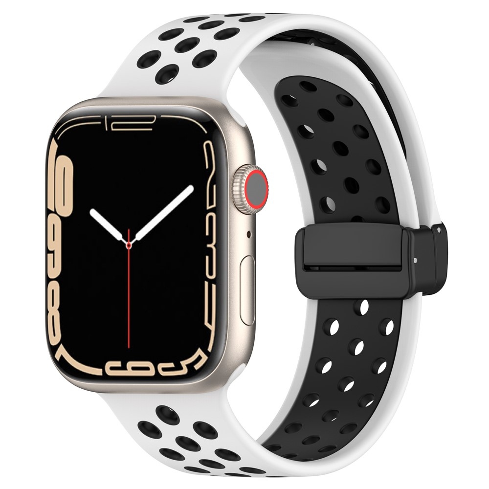 Dualc silikonový řemínek na Apple Watch Ultra 4/3/2/1 49mm/12/11/10 46mm - bílý/černý