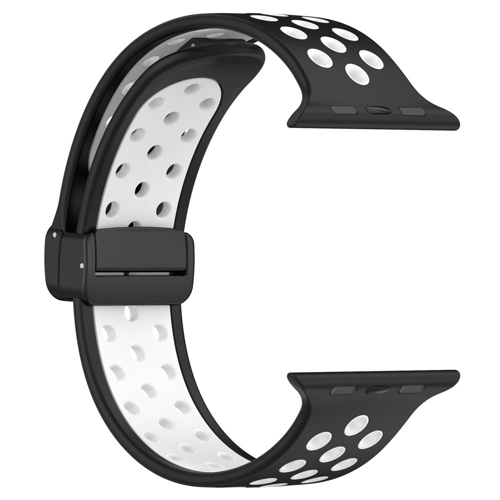 Dualc silikonový řemínek na Apple Watch Ultra 4/3/2/1 49mm/12/11/10 46mm - černý/bílý