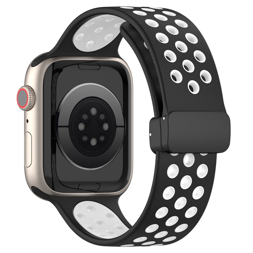 Dualc silikonový řemínek na Apple Watch Ultra 4/3/2/1 49mm/12/11/10 46mm - černý/bílý