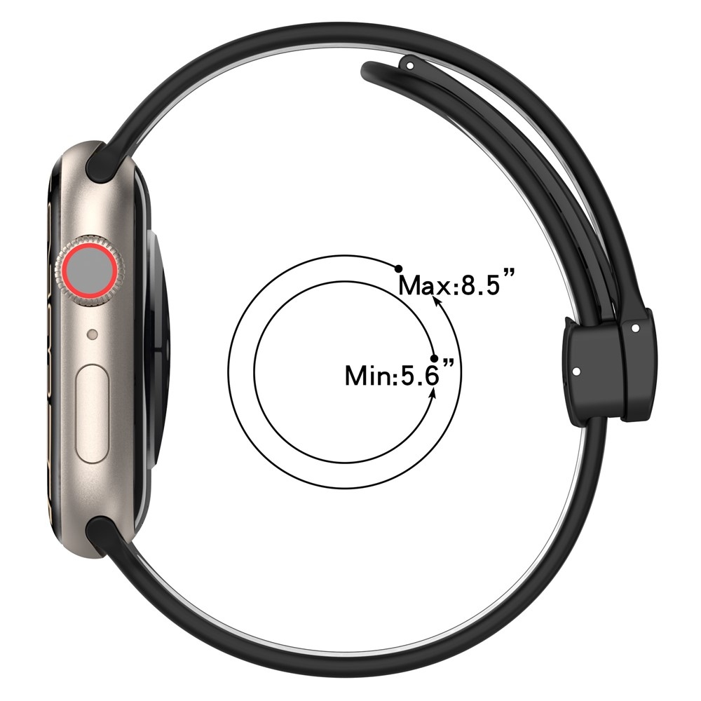 Dualc silikonový řemínek na Apple Watch Ultra 4/3/2/1 49mm/12/11/10 46mm - černý/bílý