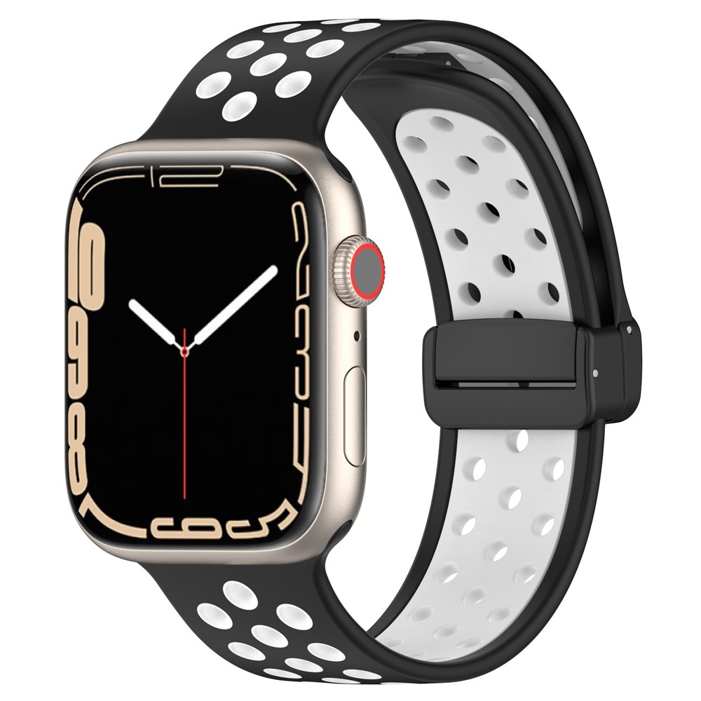 Dualc silikonový řemínek na Apple Watch Ultra 4/3/2/1 49mm/12/11/10 46mm - černý/bílý