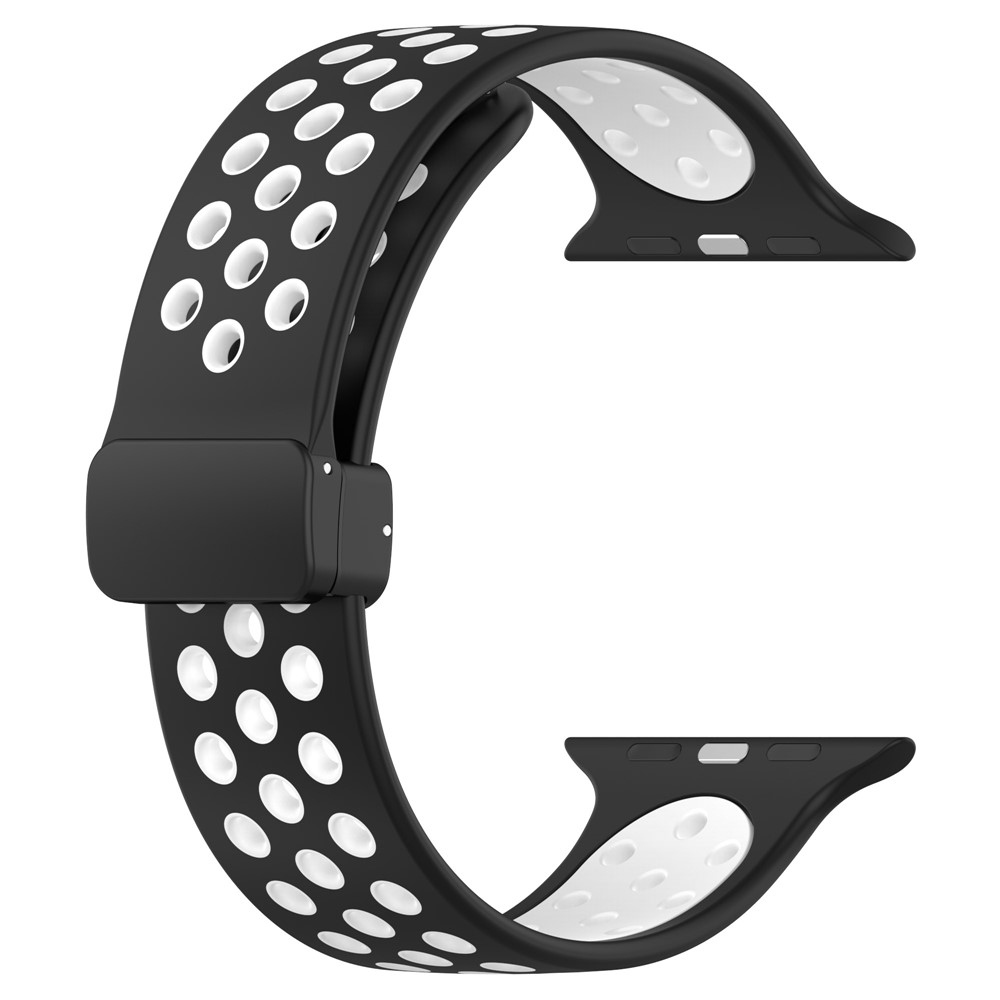 Dualc silikonový řemínek na Apple Watch Ultra 4/3/2/1 49mm/12/11/10 46mm - černý/bílý