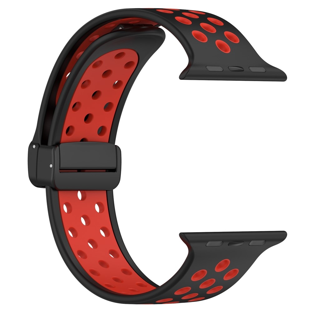 Dualc silikonový řemínek na Apple Watch Ultra 4/3/2/1 49mm/12/11/10 46mm - černý/červený