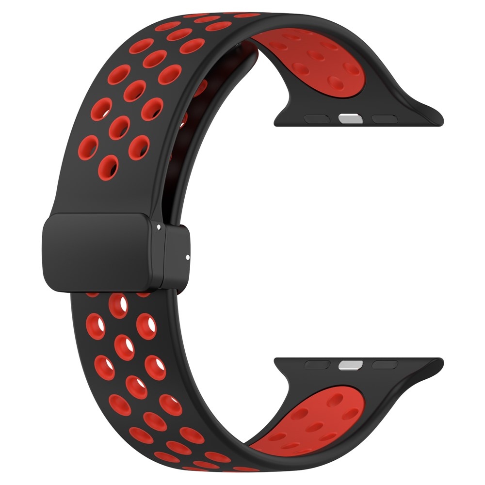 Dualc silikonový řemínek na Apple Watch Ultra 4/3/2/1 49mm/12/11/10 46mm - černý/červený