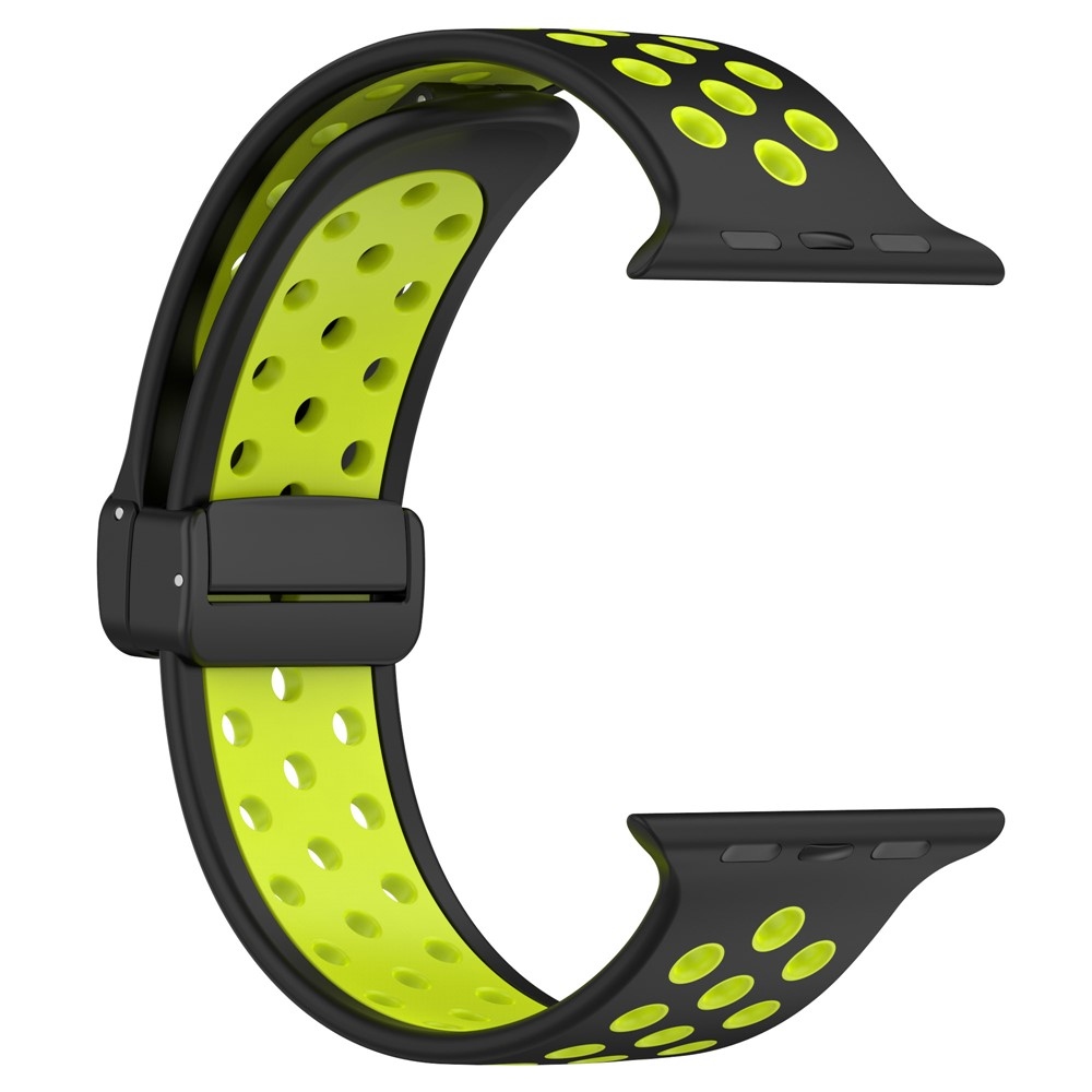 Dualc silikonový řemínek na Apple Watch Ultra 4/3/2/1 49mm/12/11/10 46mm - černý/lime