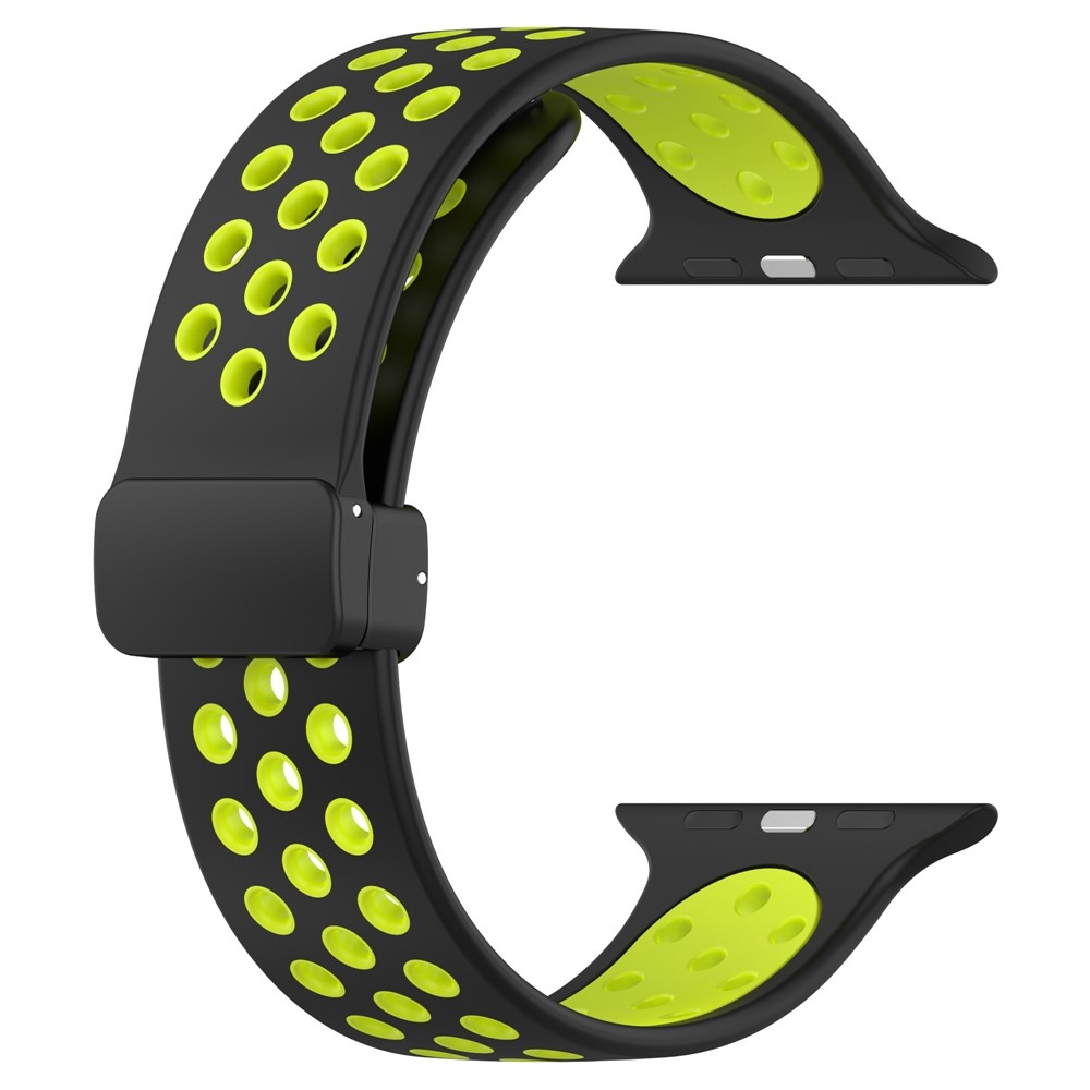 Dualc silikonový řemínek na Apple Watch Ultra 4/3/2/1 49mm/12/11/10 46mm - černý/lime
