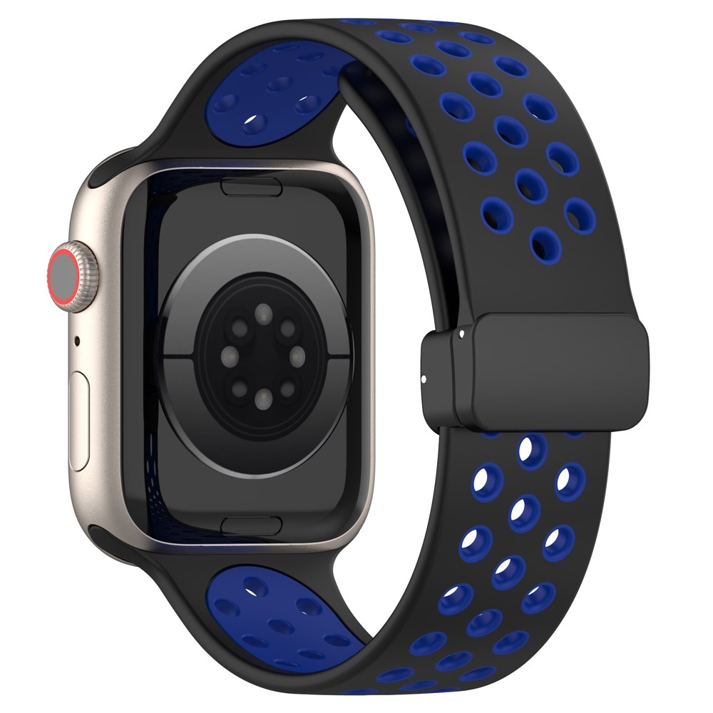 Dualc silikonový řemínek na Apple Watch Ultra 4/3/2/1 49mm/12/11/10 46mm - černý/modrý