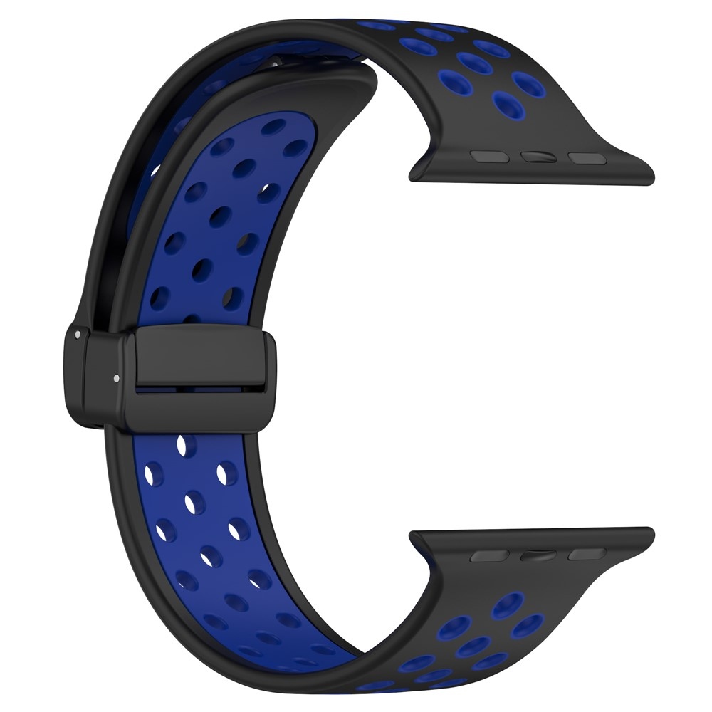 Dualc silikonový řemínek na Apple Watch Ultra 4/3/2/1 49mm/12/11/10 46mm - černý/modrý