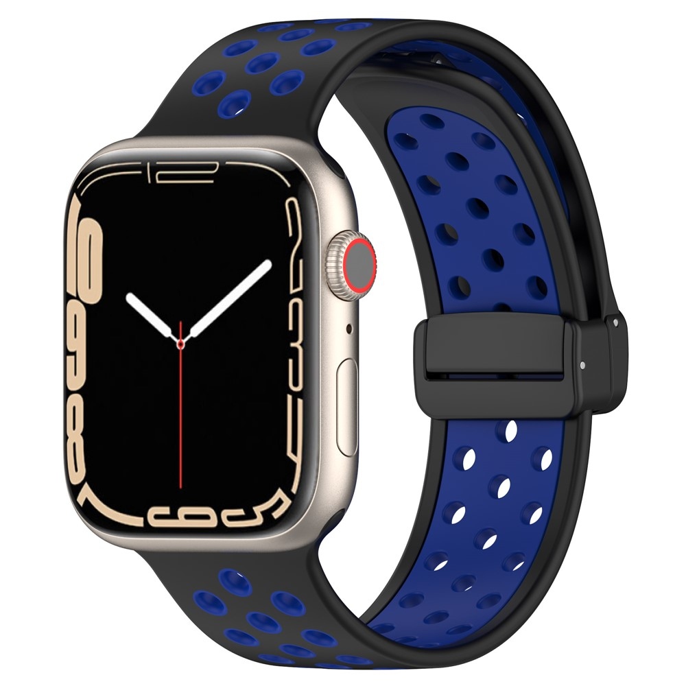 Dualc silikonový řemínek na Apple Watch Ultra 4/3/2/1 49mm/12/11/10 46mm - černý/modrý