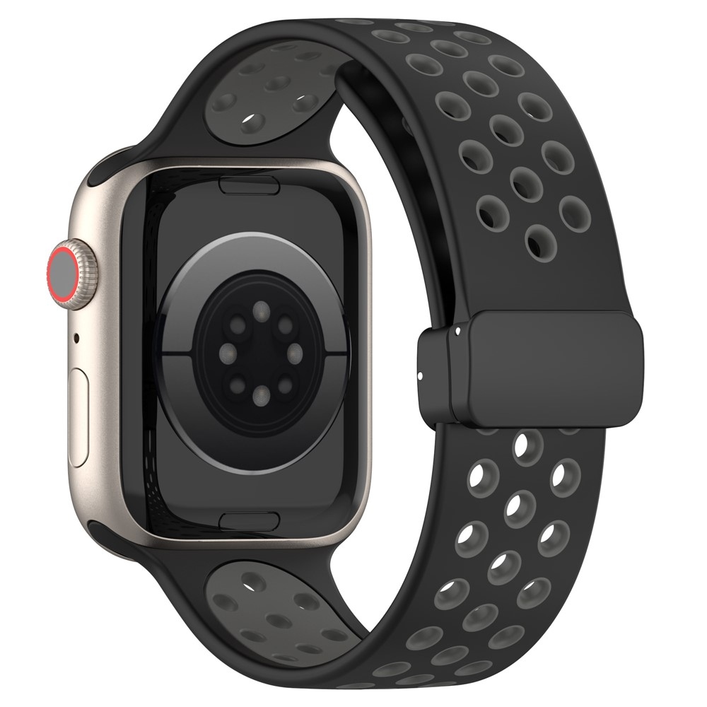 Dualc silikonový řemínek na Apple Watch Ultra 4/3/2/1 49mm/12/11/10 46mm - černý/šedý