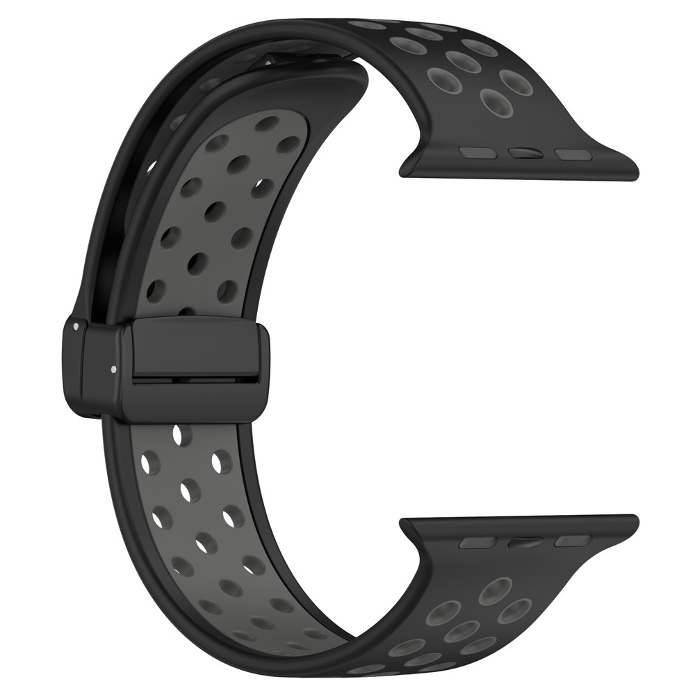 Dualc silikonový řemínek na Apple Watch Ultra 4/3/2/1 49mm/12/11/10 46mm - černý/šedý