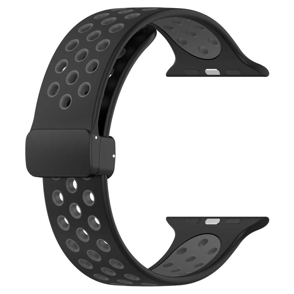 Dualc silikonový řemínek na Apple Watch Ultra 4/3/2/1 49mm/12/11/10 46mm - černý/šedý