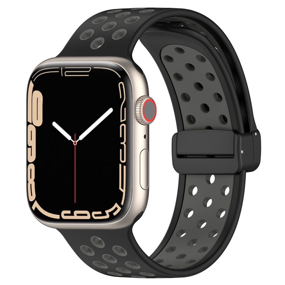 Dualc silikonový řemínek na Apple Watch Ultra 4/3/2/1 49mm/12/11/10 46mm - černý/šedý