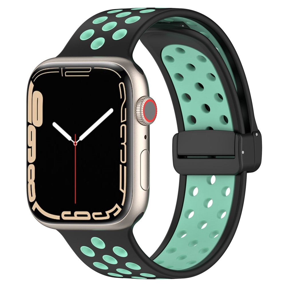 Dualc silikonový řemínek na Apple Watch Ultra 4/3/2/1 49mm/12/11/10 46mm - černý/zelený