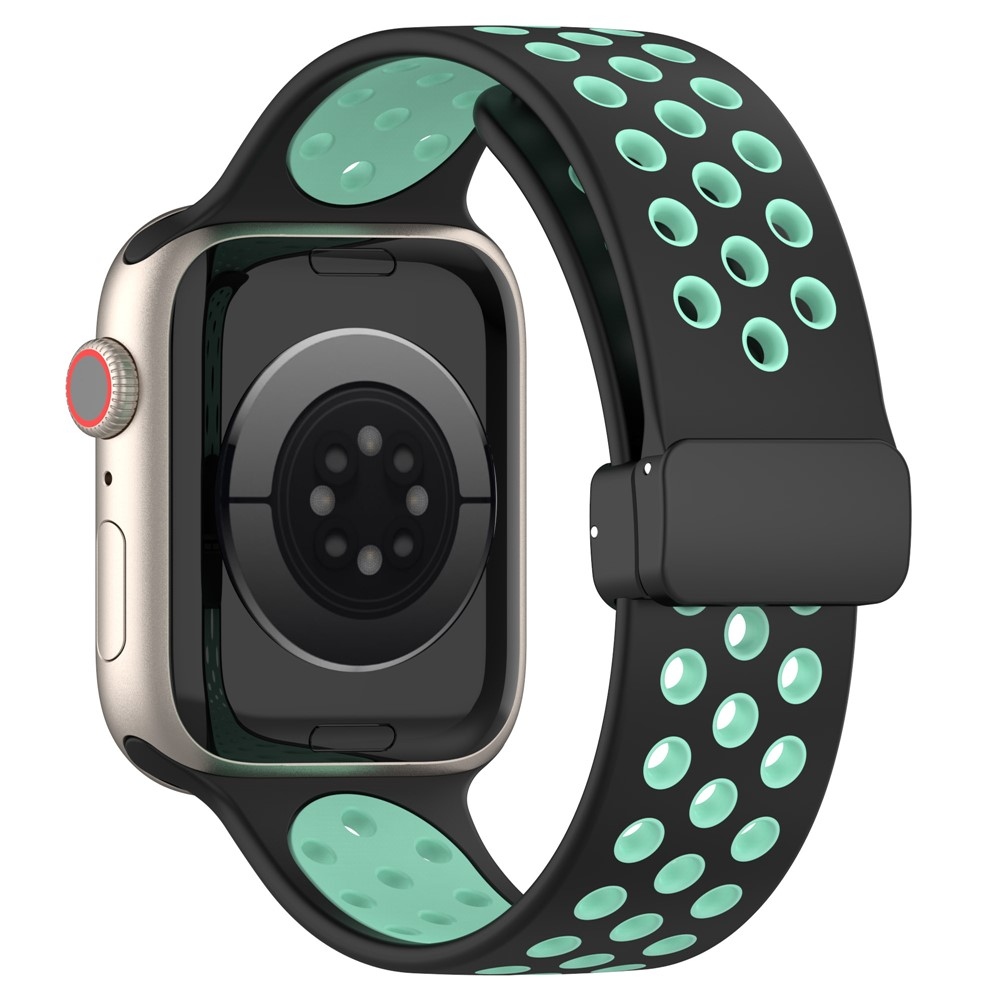 Dualc silikonový řemínek na Apple Watch Ultra 4/3/2/1 49mm/12/11/10 46mm - černý/zelený