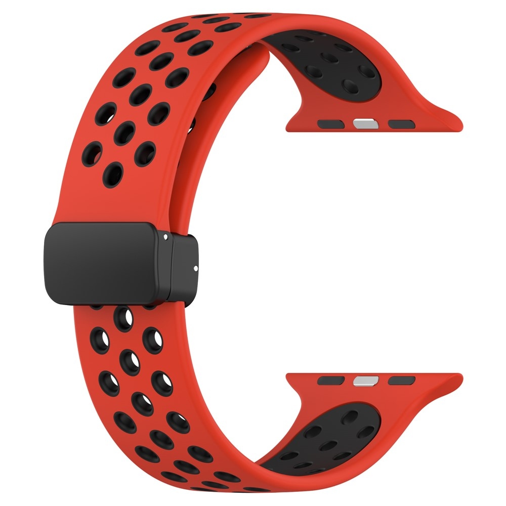 Dualc silikonový řemínek na Apple Watch Ultra 4/3/2/1 49mm/12/11/10 46mm - červený/černý