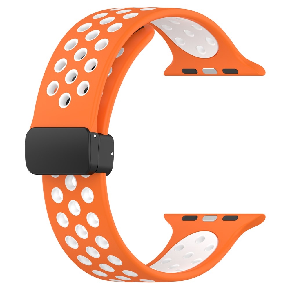 Dualc silikonový řemínek na Apple Watch Ultra 4/3/2/1 49mm/12/11/10 46mm - oranžový/bílý