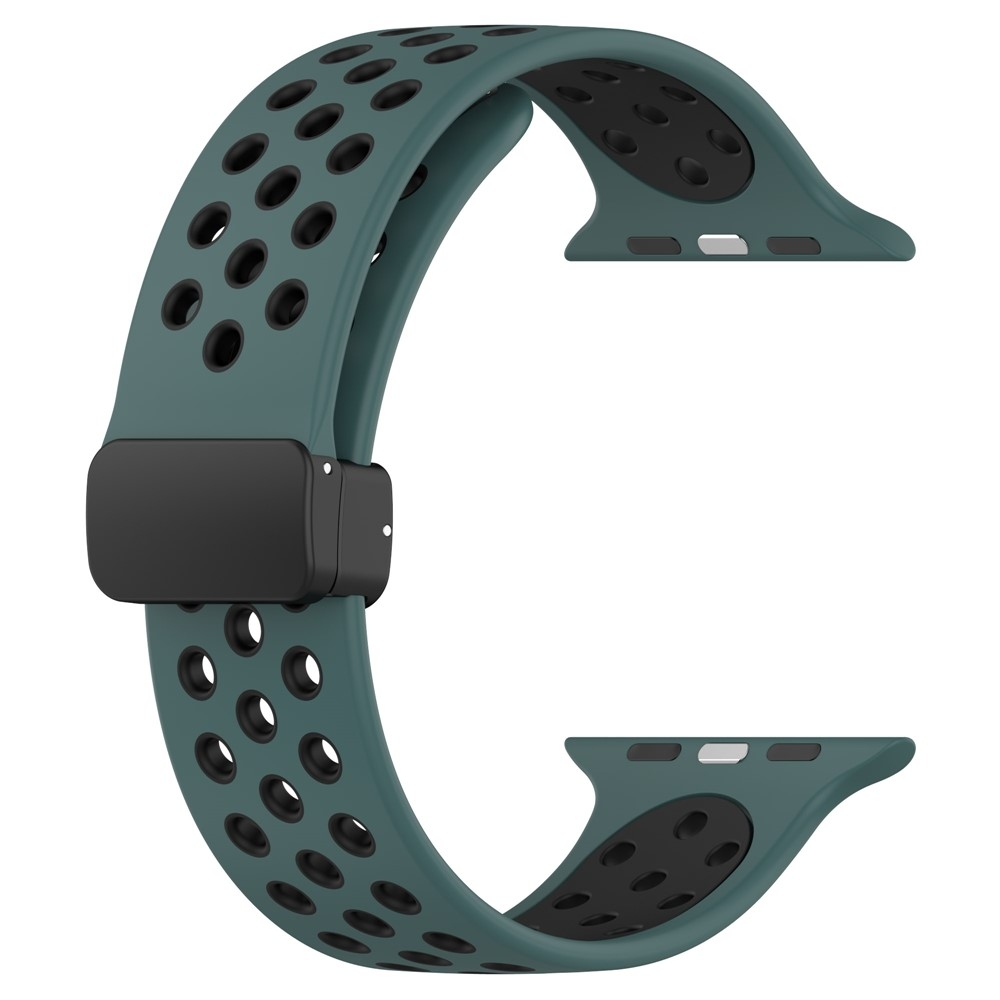 Dualc silikonový řemínek na Apple Watch Ultra 4/3/2/1 49mm/12/11/10 46mm - zelený/černý