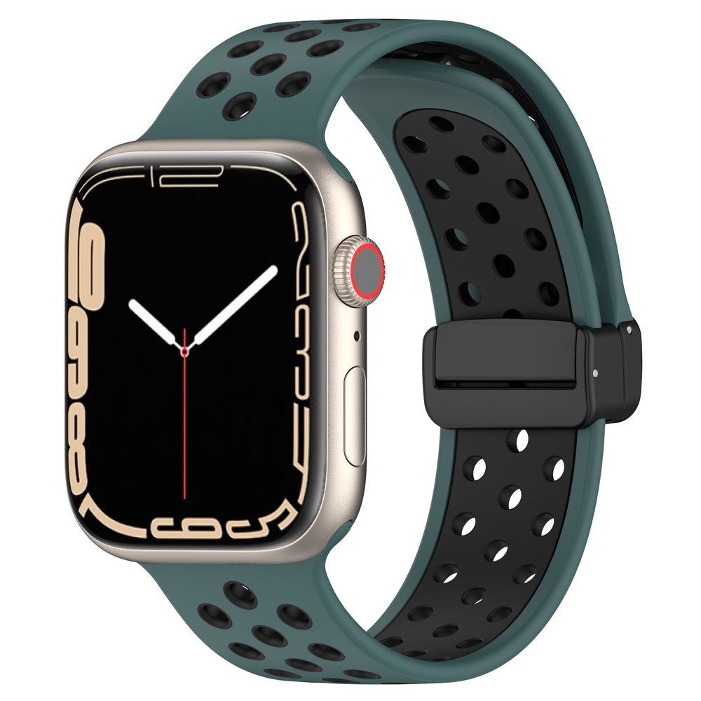 Dualc silikonový řemínek na Apple Watch Ultra 4/3/2/1 49mm/12/11/10 46mm - zelený/černý
