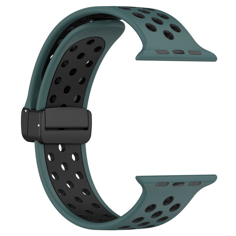 Dualc silikonový řemínek na Apple Watch Ultra 4/3/2/1 49mm/12/11/10 46mm - zelený/černý
