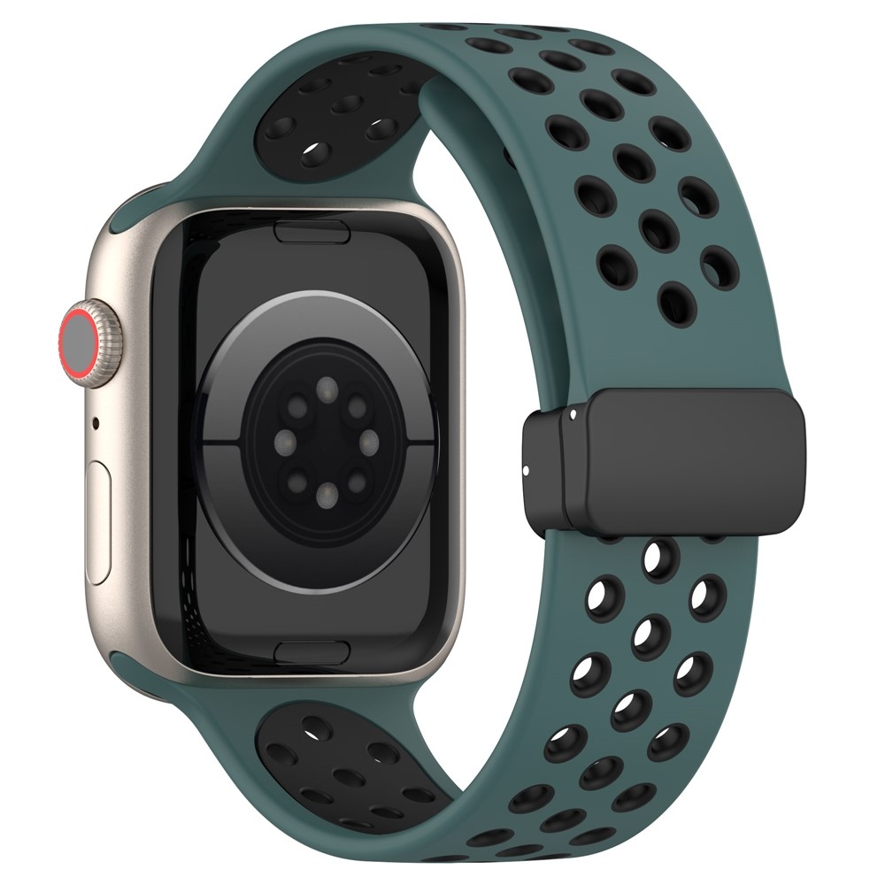 Dualc silikonový řemínek na Apple Watch Ultra 4/3/2/1 49mm/12/11/10 46mm - zelený/černý