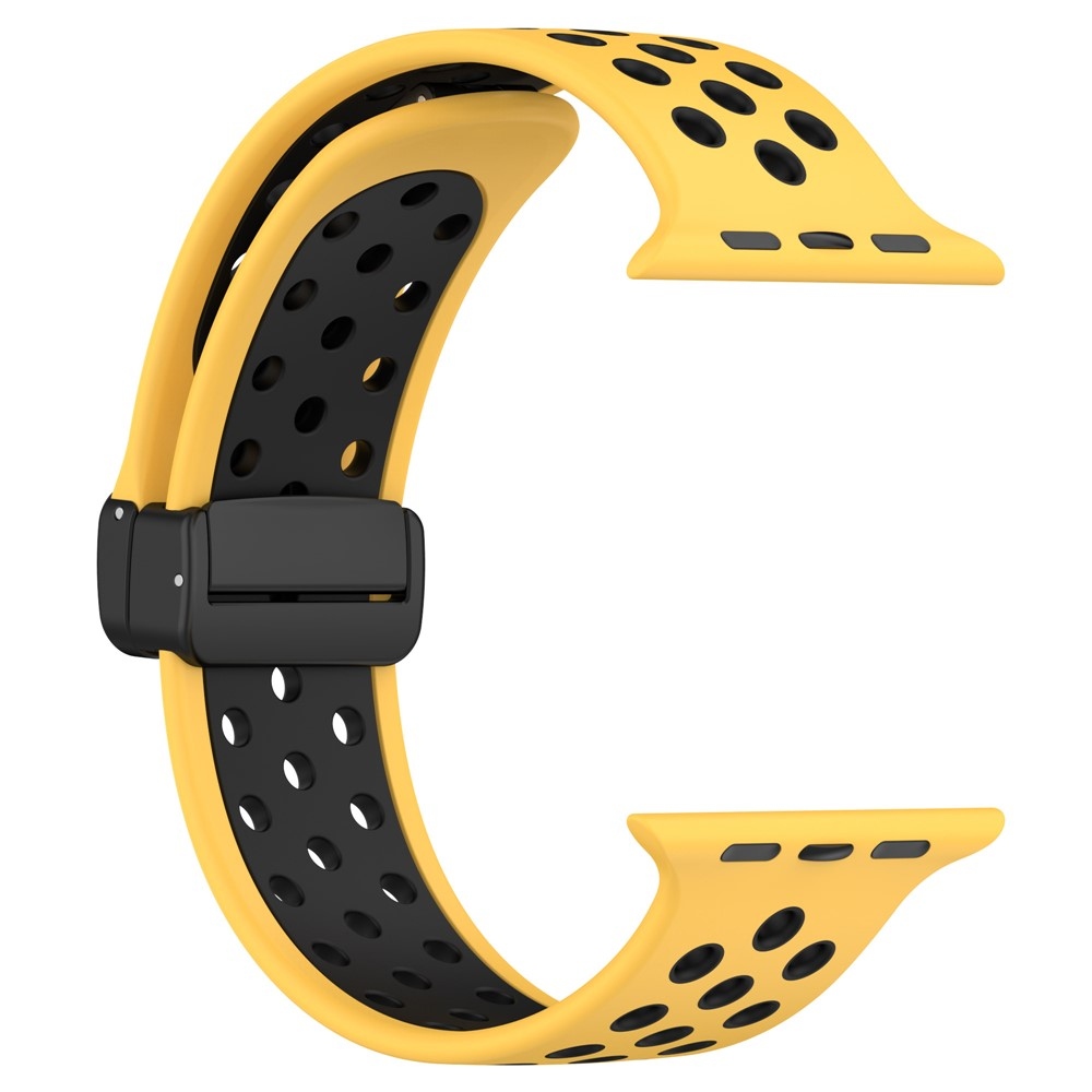 Dualc silikonový řemínek na Apple Watch Ultra 4/3/2/1 49mm/12/11/10 46mm - žlutý/černý