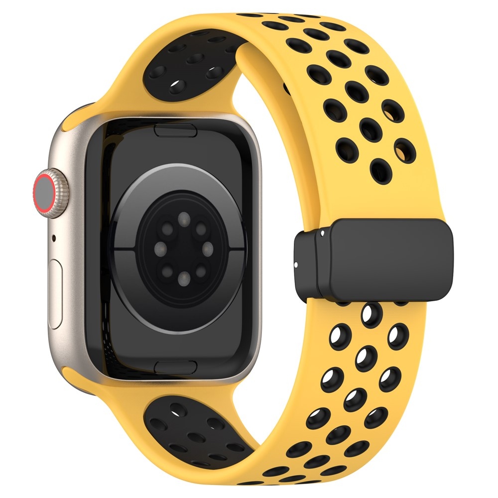 Dualc silikonový řemínek na Apple Watch Ultra 4/3/2/1 49mm/12/11/10 46mm - žlutý/černý
