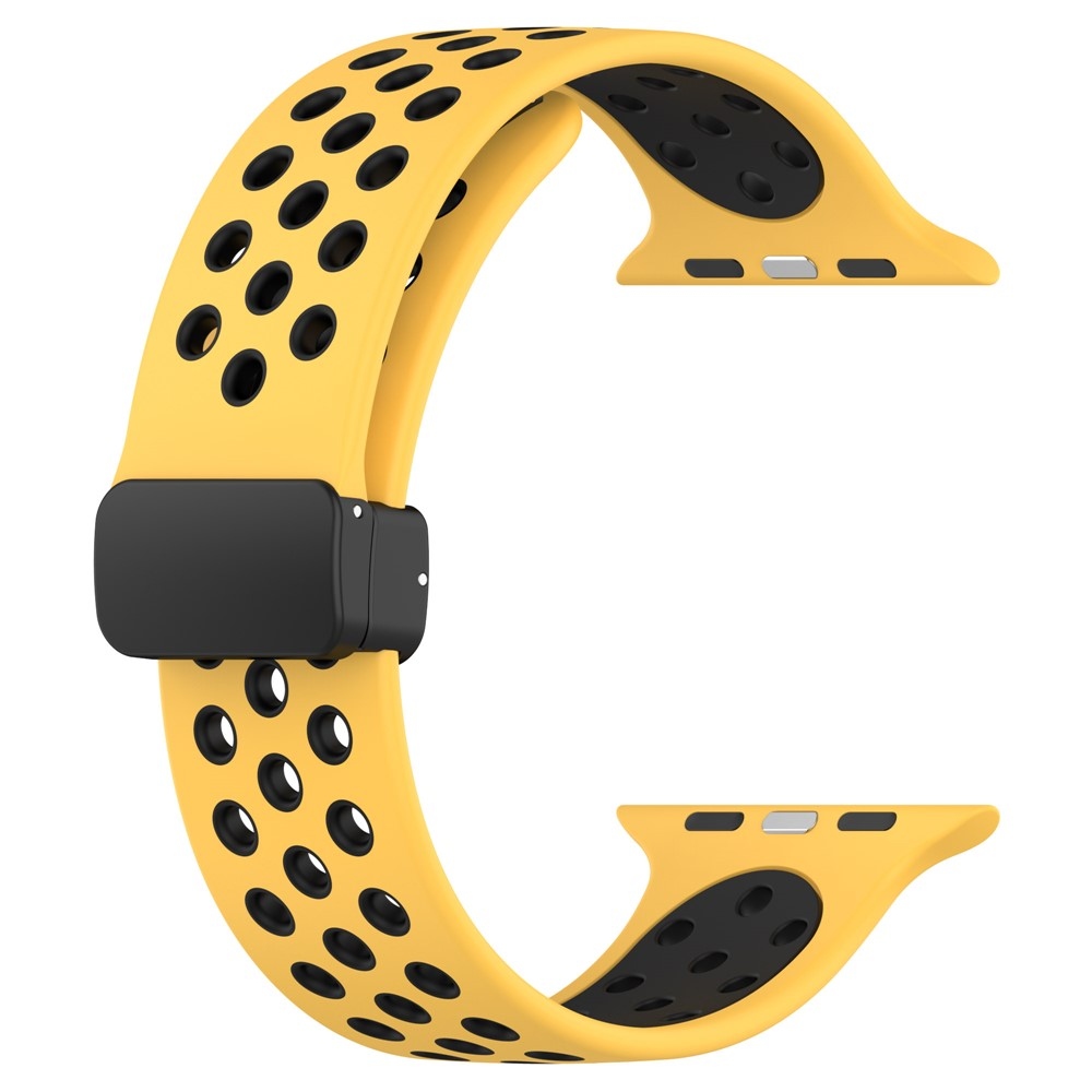 Dualc silikonový řemínek na Apple Watch Ultra 4/3/2/1 49mm/12/11/10 46mm - žlutý/černý
