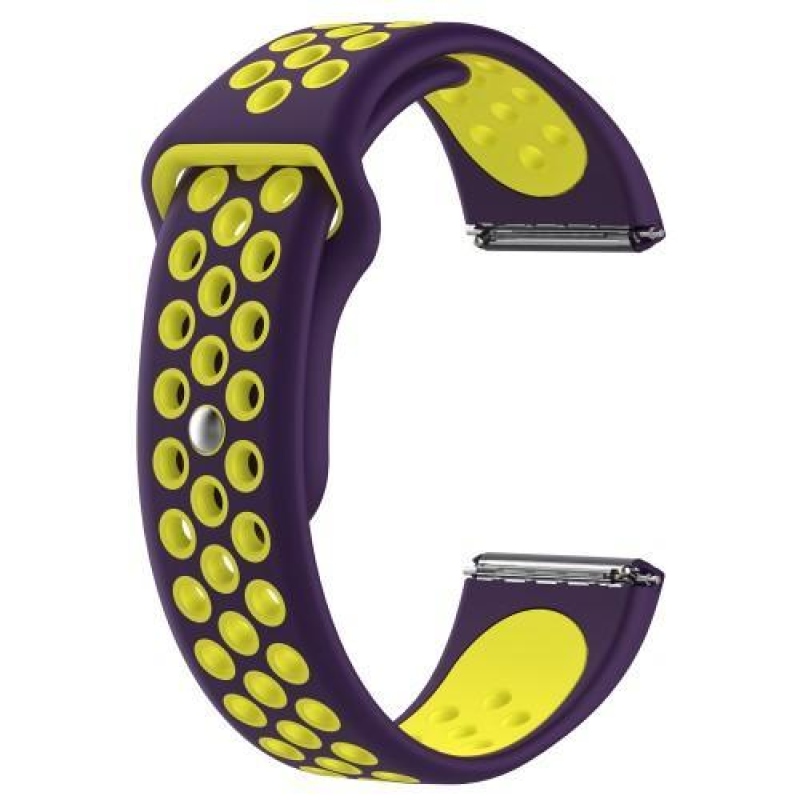 Duos silikonový řemínek na chytré hodinky Fitbit Versa - fialovožlutý