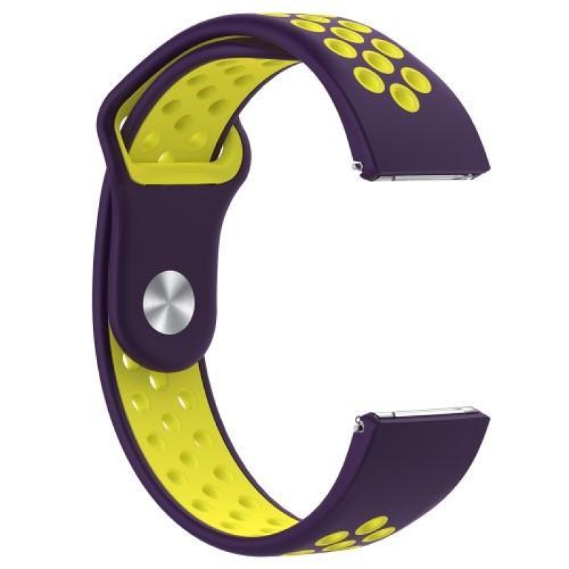 Duos silikonový řemínek na chytré hodinky Fitbit Versa - fialovožlutý
