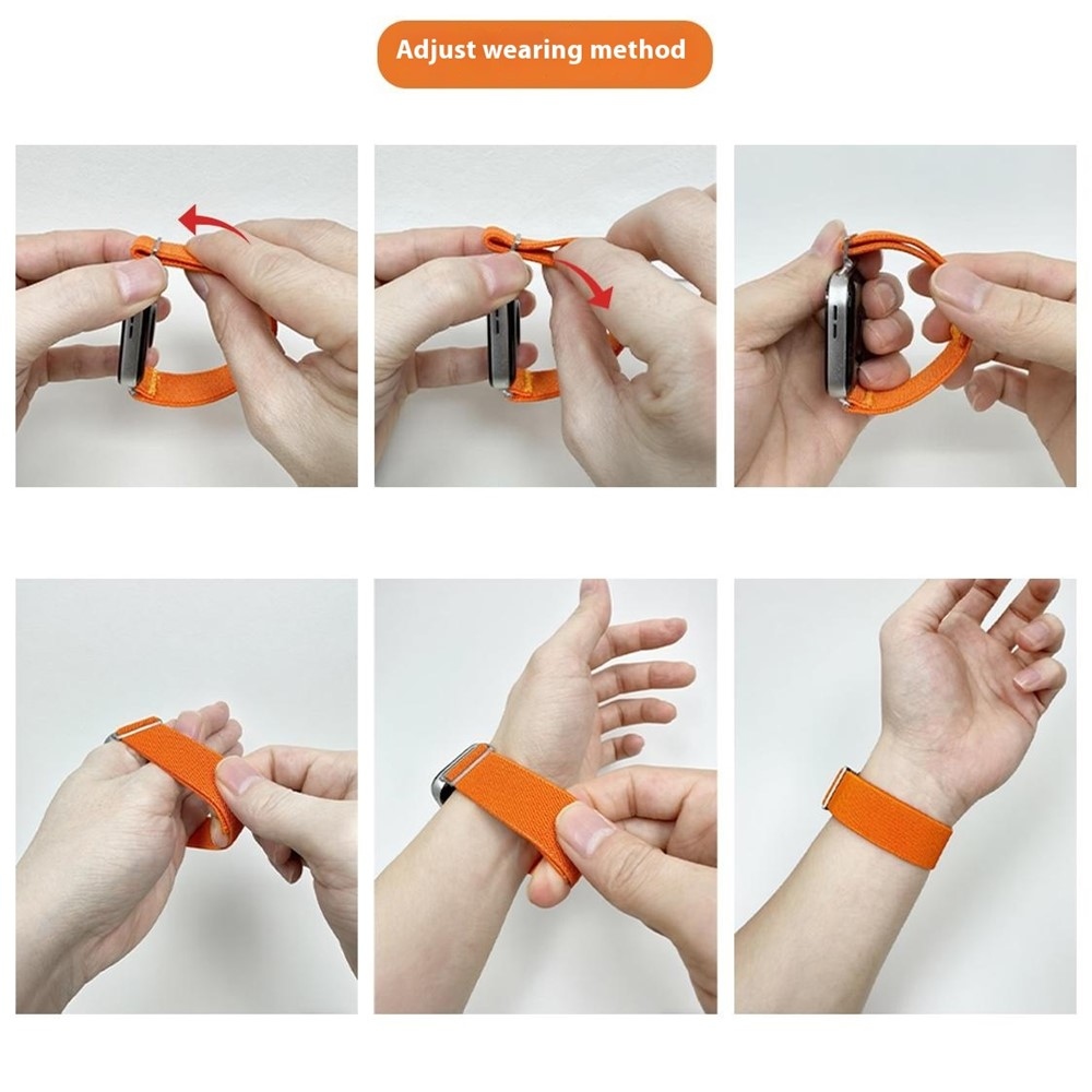 Durab nylonový elastický řemínek na Xiaomi Smart Band 10 Pro/9 Pro/8 Pro/Redmi Watch 6/5/4 - oranžový