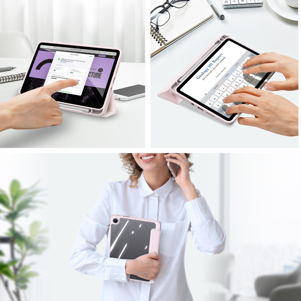 DUX chytré zavírací pouzdro na tablet Xiaomi Redmi Pad 2 9.7 - růžové