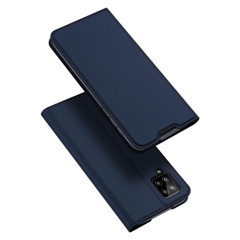 DUX elegantní PU kožené peněženkové pouzdro pro mobil Samsung Galaxy A12/M12 - tmavěmodré