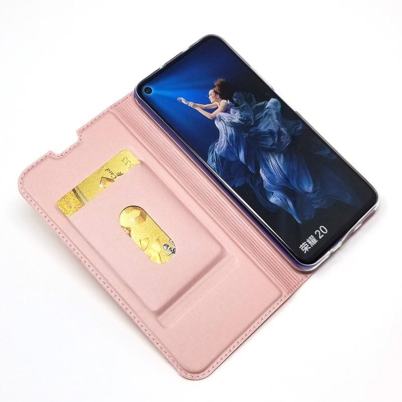 DUX elegantní PU kožené pouzdro na mobil Honor 20 / Huawei Nova 5T - růžovozlaté