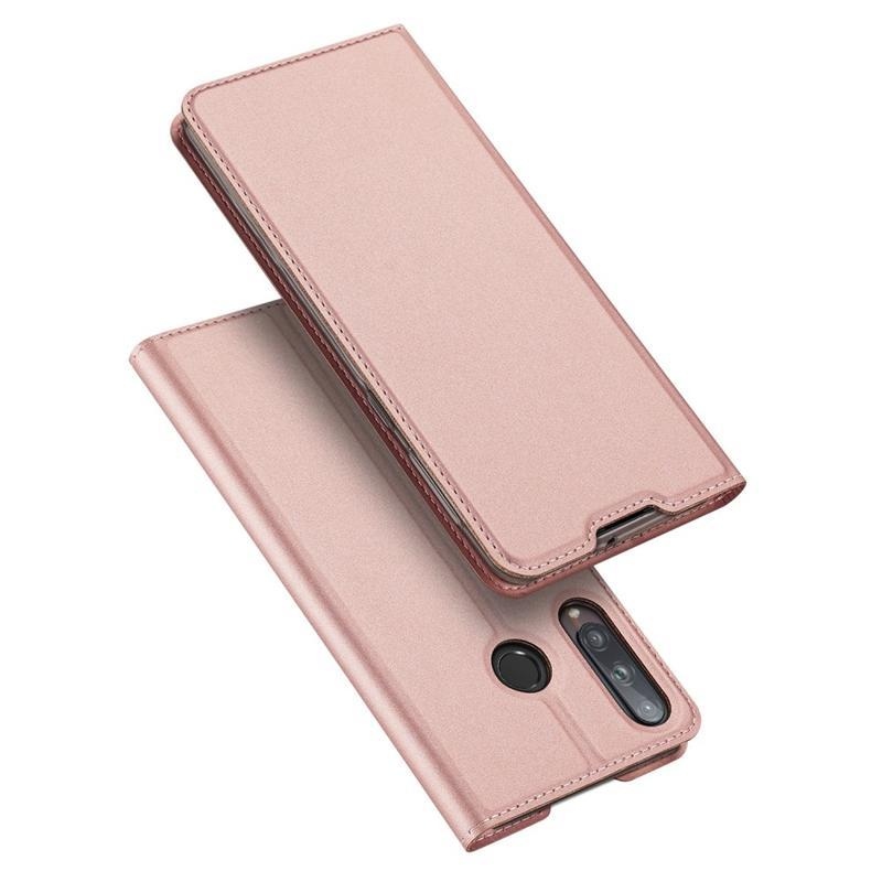 DUX elegantní PU kožené pouzdro na mobil Huawei P40 Lite E - růžovozlaté