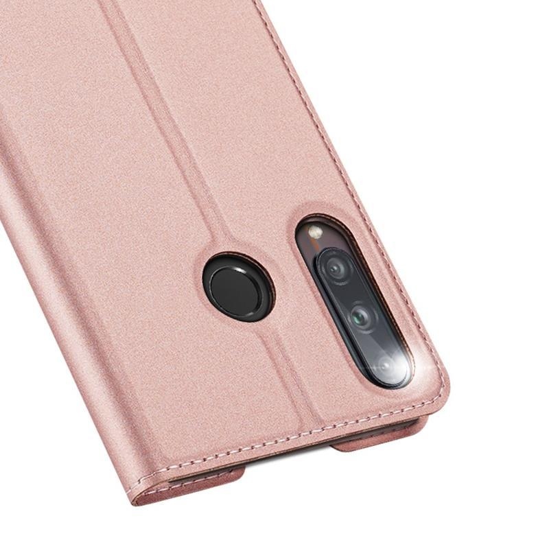 DUX elegantní PU kožené pouzdro na mobil Huawei P40 Lite E - růžovozlaté