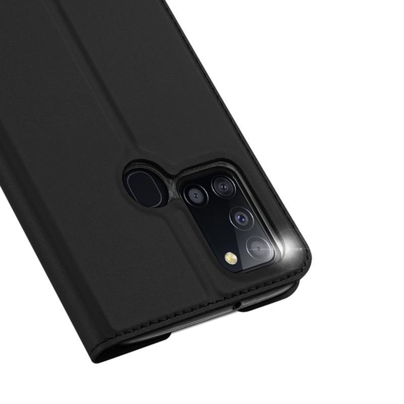 DUX elegantní PU kožené pouzdro na mobil Samsung Galaxy A21s - černé