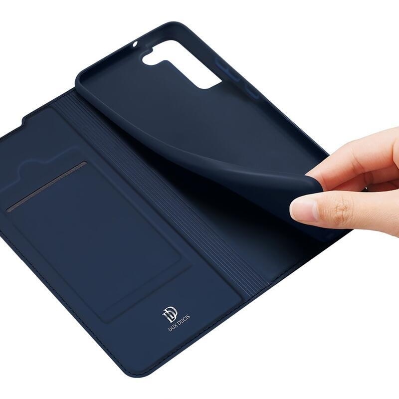 DUX elegantní PU kožené pouzdro na mobil Samsung Galaxy S22+ 5G - tmavěmodré