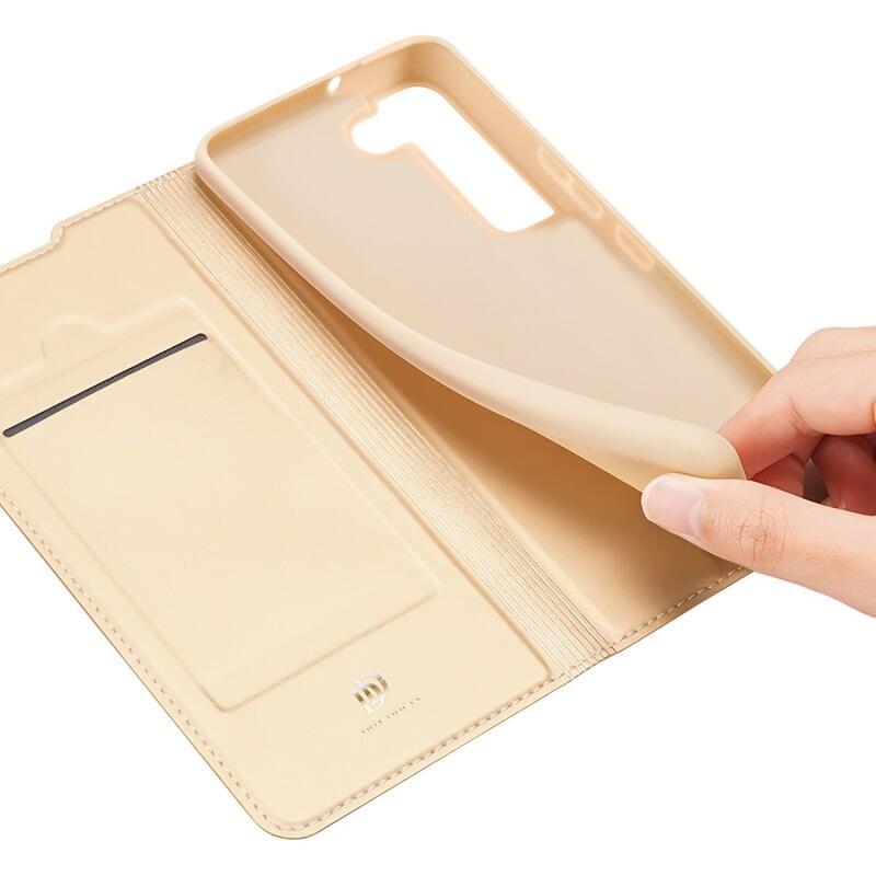 DUX elegantní PU kožené pouzdro na mobil Samsung Galaxy S22+ 5G - zlaté