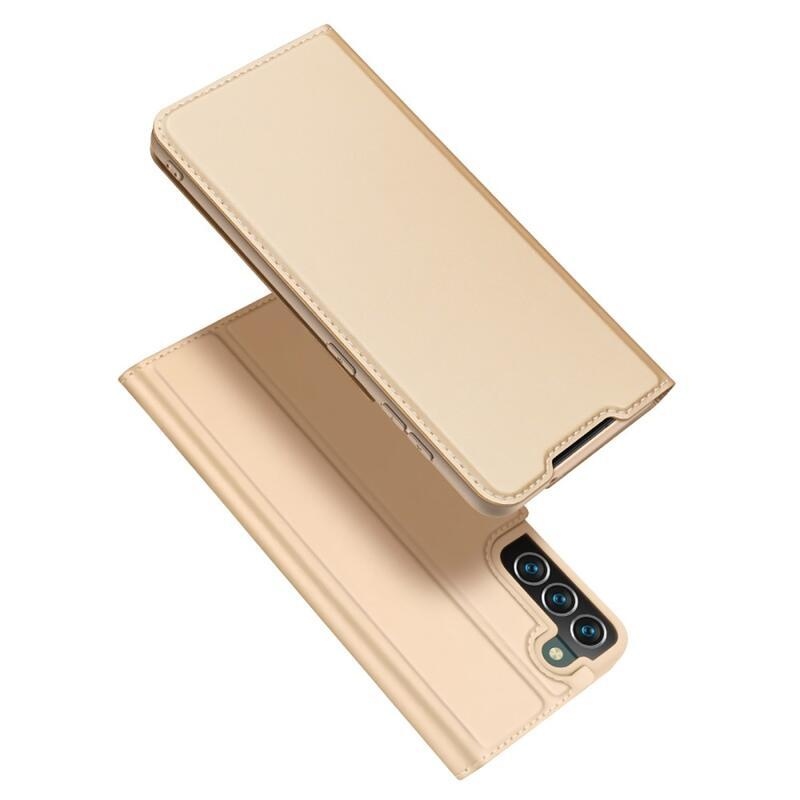 DUX elegantní PU kožené pouzdro na mobil Samsung Galaxy S22+ 5G - zlaté