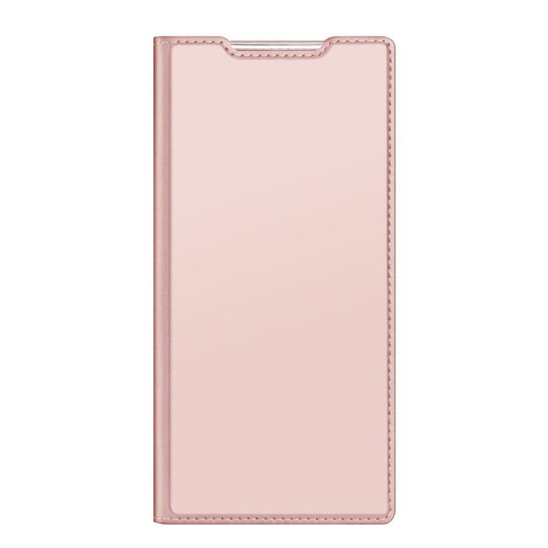 DUX elegantní PU kožené pouzdro na mobil Samsung Galaxy S22 Ultra 5G - růžovozlaté