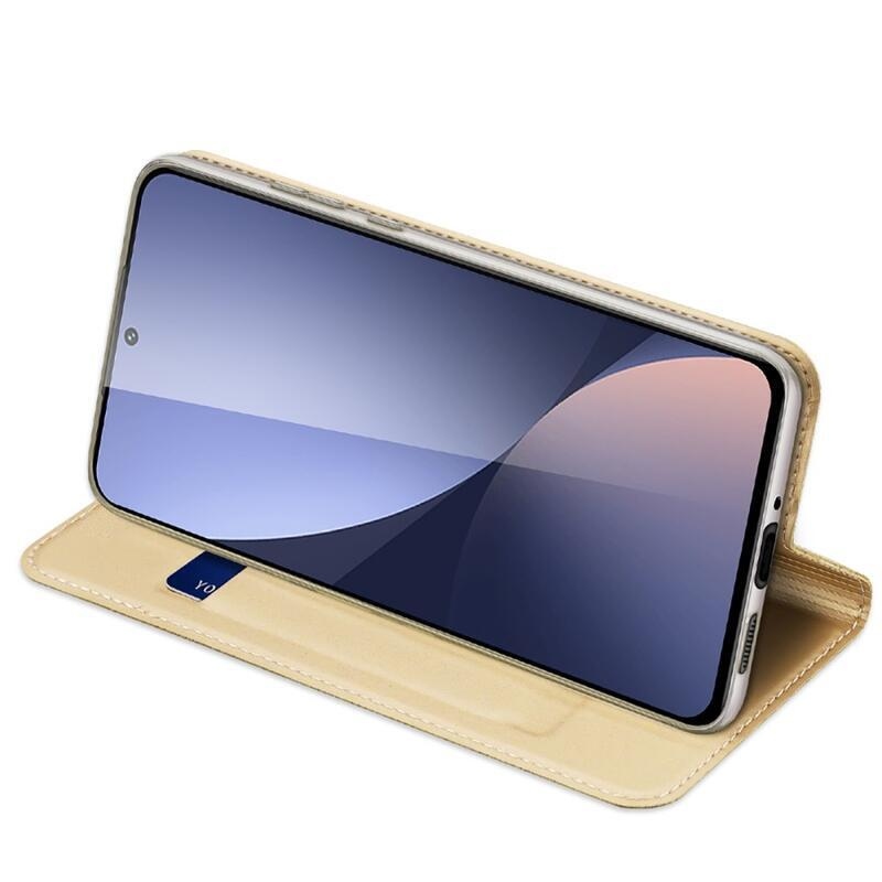 DUX elegantní PU kožené pouzdro na mobil Xiaomi 12/12X - zlaté