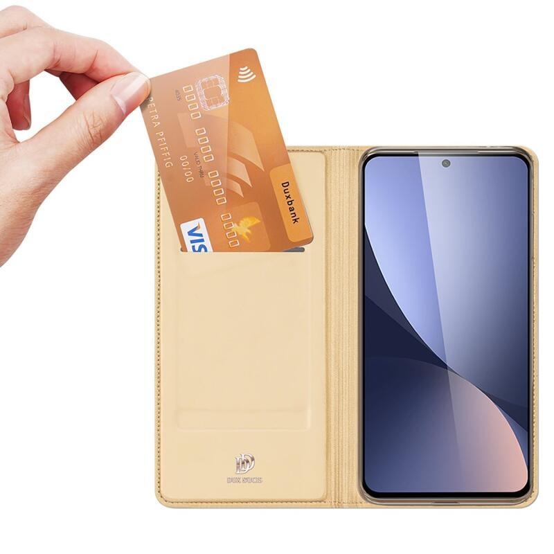 DUX elegantní PU kožené pouzdro na mobil Xiaomi 12/12X - zlaté